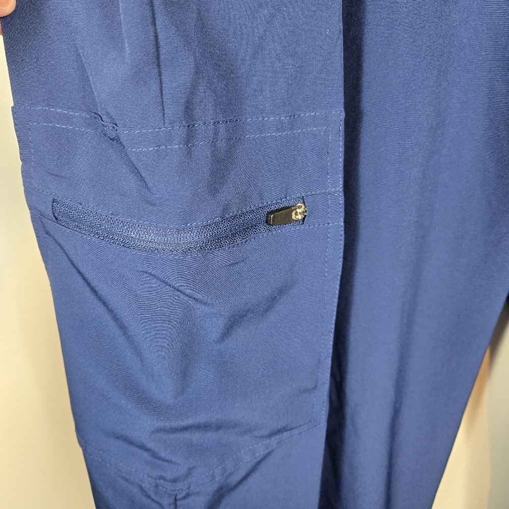 Be Kind Blue Scrub Jogger Elastic Drawstring Pull On Pants Womens Size XL - Picture 7 of 16